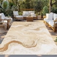 thumbnail image 3 of Outdoor Rug 3x5 ft Vintage Abstract Waterproof Outdoor Patio Rug Mat Non Slip Outside Area Rugs Carpet for RV,Camping,Porch,Deck,Pool,Balconybackyard,Marble Texture Cream, 3 of 9