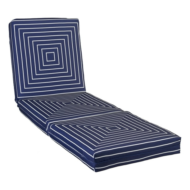 Better Homes and Gardens Infinite Squares Chaise Lounge Cushion Navy