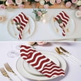 thumbnail image 2 of Red White Cloth Napkins, Modern Abstract Waves Water Ripple Striped Washable and Reusable Dinner Napkins Set of 8, Table Napkin for Kitchen Party Birthday Wedding Hotel Housewarming 20"x20", 2 of 8