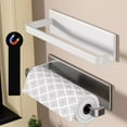 thumbnail image 7 of Shoreew Magnetic Paper Towel Holder for Fridge No Drill Tissue Holder Self-Adhesive Wall Mount Tissue Rack Space-Saving Kitchen Organizer for Cabinets RVs, 7 of 7