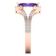 thumbnail image 3 of 1.2ct marquise cut purple natural amethyst 14k rose gold halo Bridal Wedding Engagement Promise Anniversary Ring for Women size 9.25, 3 of 7