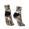 thumbnail image 4 of Bingfone Rabbits On Floral Design Patterned Men'S Women'S Casual Cotton Socks, 4 of 9