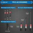 thumbnail image 5 of Magnetic Nut Driver Set Metric and SAE Length 65 mm, 23 PCS Impact Drill Driver Bit Set With Socket And Wrenche Adapters, Quick Release Extention, 6 mm to 14 mm And 1/4" to 9/16 ", 5 of 9