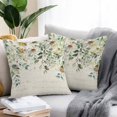thumbnail image 2 of Throw Pillow Covers 20x20 Inch Set of 2, White Daisy Waterproof Outdoor Pillow Covers, Spring Floral Eucalyptus Leaves Summer Botanical Decorative Cushion Pillowcases for Couch, Sofa, Bed, Patio, 2 of 9