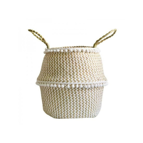 Seagrass Belly Basket Flower Plant Woven Storage Wicker Basket Pot Home Decor