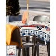 thumbnail image 5 of Outdoor Tablecloth with Umbrella Hole,Independence Day US Flag Truck Stars Spillproof Waterproof Table Cloth Zippered Table Covers,Gingham Check Fireworks Washable Tablecloths for Picnic/Patio, 5 of 6
