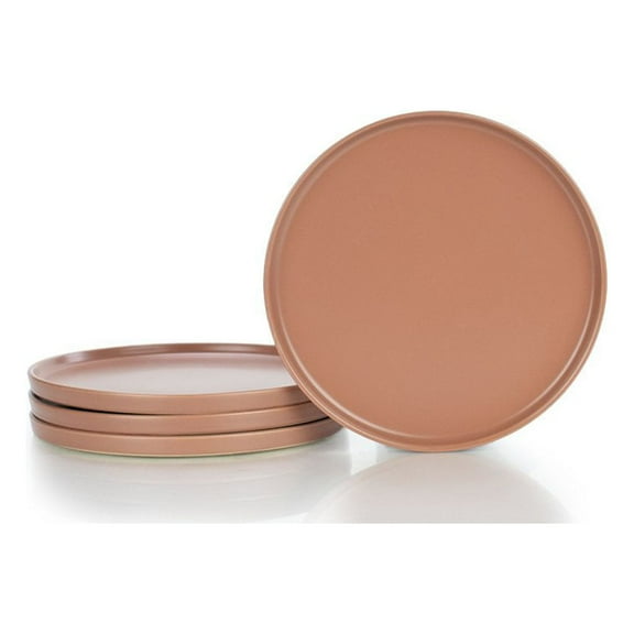 Everything Kitchens Modern Flat 8" Lunch Plates (Set of 4) | Terracotta