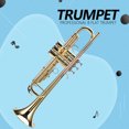 thumbnail image 2 of Trumpet, Trumpet Instrument Musical Instrument Pocket Trumpet Trumpet Cases B Flast Trumpet  For Home School Indoor, 2 of 8