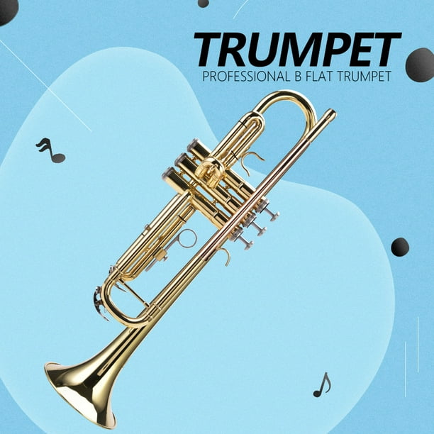Mini trompette de poche Bb Flat Brass Material Instrument à vent avec embout  buccal Gants Chiffon de nettoyage Housse de transport Noir