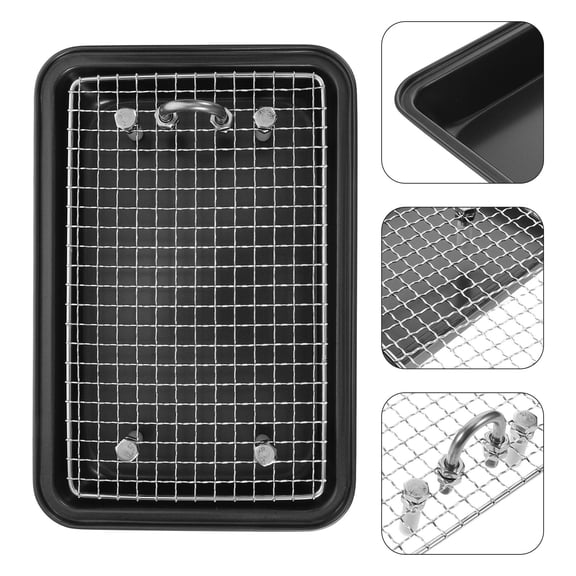 ELAYARD Sifting Litter Box Black Plastic Metal Stable Versatile Small Animal Bedding