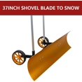 thumbnail image 5 of Snow Shovel Pusher 37 inch Bi-Directional Wheeled Rolling Pusher Shovel with Angled Blade Barn Shovel for Snow Removal of Drive, Decks, Walkway, 5 of 8