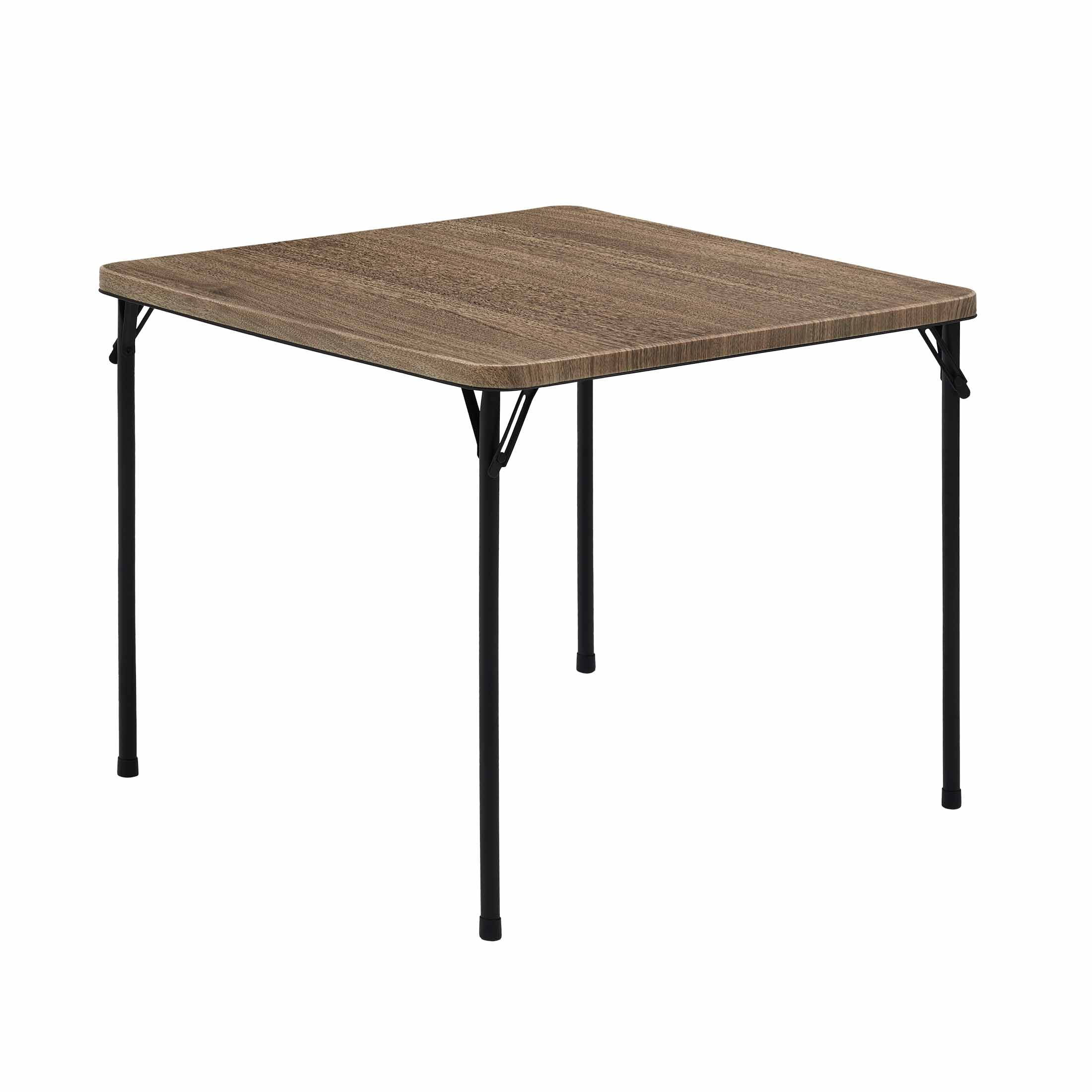 Mainstays 34" Fixed Table Top Folding Legs Card Table, Rustic Oak