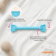 Oogiebear 2 Pack Booger and Ear Wax Picker with Case, Safe for Newborns, Orange/Blue