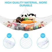 PIXNOR 2pcs Stuffed Animal Hammock Wall Hanging Mesh Toy Hammock for Stuffed Animals Jumbo Stuff Animal Toy Organizer Storage Net-White