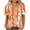 #0401-Orange, variant on Pounoo Women's Tops Abstract Line Print Short Sleeve Tees Casual Artistic Style Lightweight Breathable Slim Fit Blouses Gift