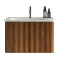 thumbnail image 2 of Modern Bathroom Vanity BB0424Y301, Integrated glossy white ceramic basin, drain and faucet not included,Wooden Bathroom Vanity, 2 of 5