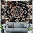 thumbnail image 4 of PRATYUS  Boho Mystic Mandala Tapestry Ethnic Vintage Bohemian Tapestry for Bedroom Aesthetic Hippy Gypsy Peacock Chakra Tapestry Wall Hanging Ombre Golden Shades Wall Tapestry 40x30inch, 4 of 6