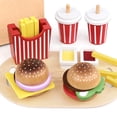 thumbnail image 1 of Juego de hamburguesas de Wooden Play Food Toy Pillowhale para niños pequeños, 1 of 6