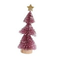 thumbnail image 4 of Mini árbol de Navidad artificial con nieve de 25 cm con base de madera, decoración navideña para mesa, fiestas, Año Nuevo y Navidad. Rojo, 4 of 8