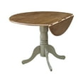 thumbnail image 6 of 42" Round Solid Wood Dual Drop Leaf Pedestal Table in Distressed Hickory/Stone - 29.5" Dining Height by International Concepts, 6 of 13