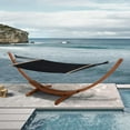 thumbnail image 3 of Deko Living Outdoor Cedar Wood Hammock with Black Textilene Fabric, 3 of 11