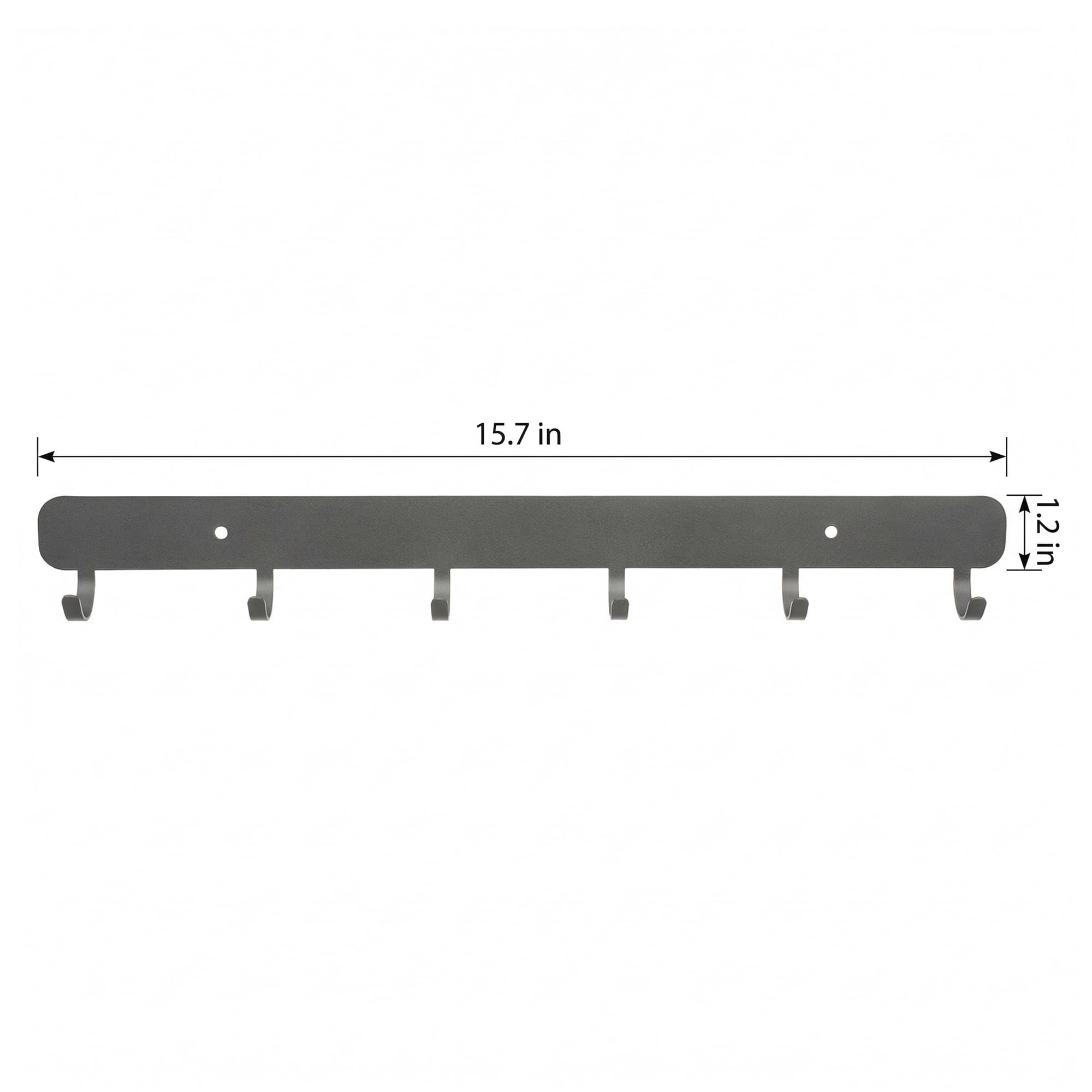 Unique Bargains Coat Rack Wall Mount Metal 6 Hooks Hat Rack for Entryway Bathroom Gray