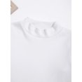 thumbnail image 4 of Sholeno Kids Boys Girls Basic Solid Color Thermal Underwear Tops Turtleneck T-Shirt Baselayer Long White 140, 4 of 5