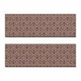 thumbnail image 2 of Antique Bench Cushion Set of 2, Damask Style Round and Curvy Vine Motifs Royal Victorian Old Design, Standard Size Foam Pad and Decorative Cover, Purple and Pale Orange, by Ambesonne, 2 of 4