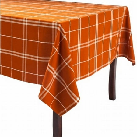 60x84 Fabric Tablecloth - Rich Rust Plaid Tablecloth Fabric Table Cloth 60x84 Oblong