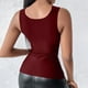 thumbnail image 5 of Pantalones deportivos de pierna ancha,Camiseta de tirantes de patchwork para mujer, sin mangas, cuello cuadrado, poliéster, ropa informal para el hogar y uso diario, sopatenor, 5 of 9