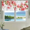thumbnail image 3 of Spring Flower Valances for Windows Vintage Red Floral Plant Vine Botanical Watercolor Rod Pocket Curtain Valance Window Treatment Short Curtains for Kitchen Living Room, 60"x18", 3 of 9
