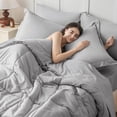 thumbnail image 2 of Cooling Comforter Full Size, Down Alternative Duvet Insert with Corner Tabs, All Season Soft Quilted Bed Comforter, Lightweight Bedding for Women & Men, Light Grey, 2 of 5