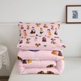 thumbnail image 5 of Homewish Cartoon Dog Queen Comforter Set,Cute Animal Comforter Sets Queen,Pink,Pink Reversible,3 Pieces,1 Comforter and 2 Pillowcases, 5 of 7