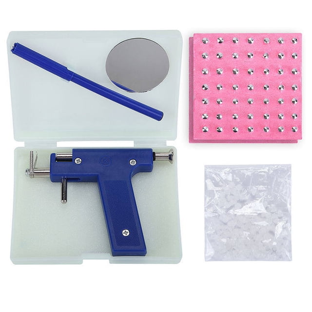 Kit de Pistola de Perforación para Oreja Máquina de Perforación de Ombligo Línea de Limpieza para Agujeros de Oreja para El Hogar, Salón de Belleza, Agujas (Azul) Zefei Wu 1327537018599