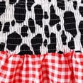 thumbnail image 5 of Paguaki Toddler Girl Denim Western Outfit Baby Cowgirl Clothes Ruffle Cow Print Shirt Button Down Tops Belted Jeans Shorts, 5 of 8