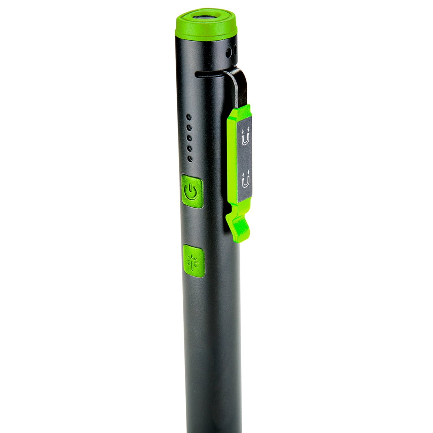 Inspection Pen Light 450 Lumen Rechargeable LED, Flood, Spot, 365 nm UV Light, Red Laser Pointer, Aluminum Body, Swivel Magnetic Pocket Clip