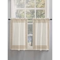 thumbnail image 3 of Beige Geometric Tier Curtains 45 Inches Long, Brown Greek Key Design Burlap Modern Art Window Treatment Curtain Drapes, Window Half Privacy Curtains for Bedroom Bathroom, 42"x45", 2 Panels, 3 of 7