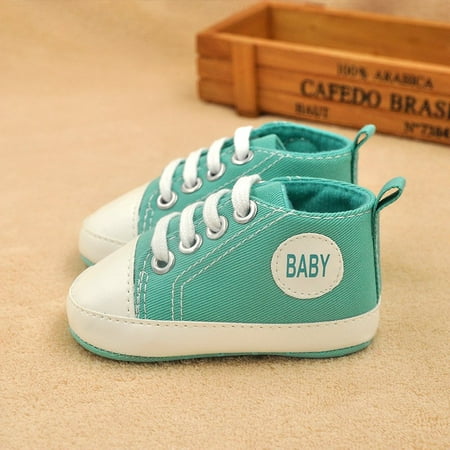 White High Top Converse Kids Baby Canvas Classic Sport Sneakers for Newborn Boys and Girls Toddler Shoes High Top Soft Kids Soles Anti-slip Kids Shoes ()