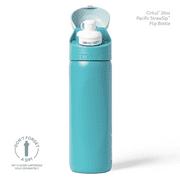Cirkul 26oz StrawSip Flip Water Bottle, Stainless Steel, Double Wall Insulated, Pacific (Blue)