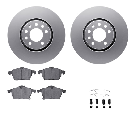 Dynamic Friction Company Front Geospec Brake Rotors with 5000 Advanced Brake Pads includes Hardware 4512-65032