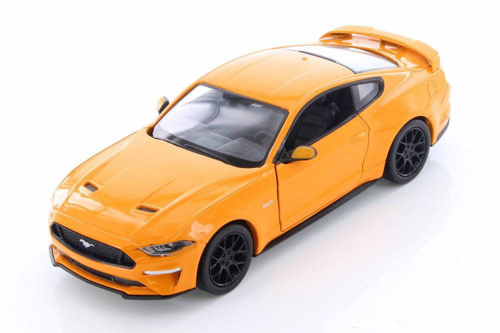 1:24 Ford Mustang Street Racer Assembly Metal Kit Diy Model Car Orange Toy New 
