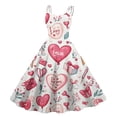 thumbnail image 2 of LWavelet 2026 Valentine's Party Fit & Flare Dress, Women's Spaghetti Strap Heart Print Y2K Vibe Sundress Purple Pink L, 2 of 4