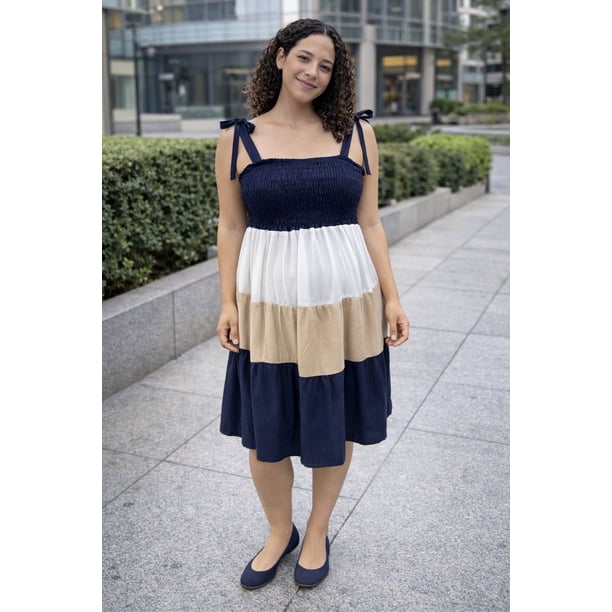 Vestido para Embarazo Casual Frescura en poliéster Almacenes Mario Color Azul Marino Talla Unitalla