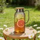 thumbnail image 5 of CaiYueKe Plastic Pitcher with Lid and Strainer, 1L Beverage Jug for Iced Water, Fruit Tea, Bar and Restaurant Use, High-Temperature-Proof PC Water Pitcher for Kitchen, Dining, KTV, Clear Juice Jug, 5 of 7