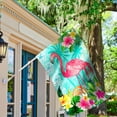 thumbnail image 2 of Flamingo House Flag Double Sided Welcome Tropical Flower Floral Outdoor Yard Flag 28 x 40 Inch, 2 of 6