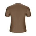 thumbnail image 6 of CheerKidz Trendy Women's Round Neck Pullover Short Sleeve Blouse Solid Color Summer Tops,Casualto Office Wear(Brown,3XL), 6 of 7