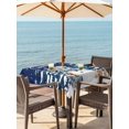 thumbnail image 2 of Outdoor Tablecloth with Umbrella Hole and Zipper, Navy Blue Christmas Square Table Cloth 60x60 Inch Waterproof Tablecloth, Snowman Xmas Snowflake Gifts Winter Picnic Table Cover for Patio Camping, 2 of 7