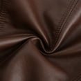 thumbnail image 6 of AZoiNM Women's Solid Textured PU Leather Jacket Stand Collar Casual Long Sleeve Coat, 6 of 15