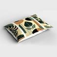 thumbnail image 2 of Ambesonne Monstera Pillow Sham, Mid Century Boho Abstract, 26" X 20", Pale Reseda Green and Camel, 2 of 2
