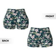 thumbnail image 4 of KLL Lilies Flowers Pattern Workout Shorts for Women Scrunch Short Gym Yoga Running Sport Active Exercise Fitness Shorts, 4 of 8